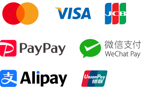 クレジットカード mastercard visa JCB PayPay WeChatPay AliPay UnionPay